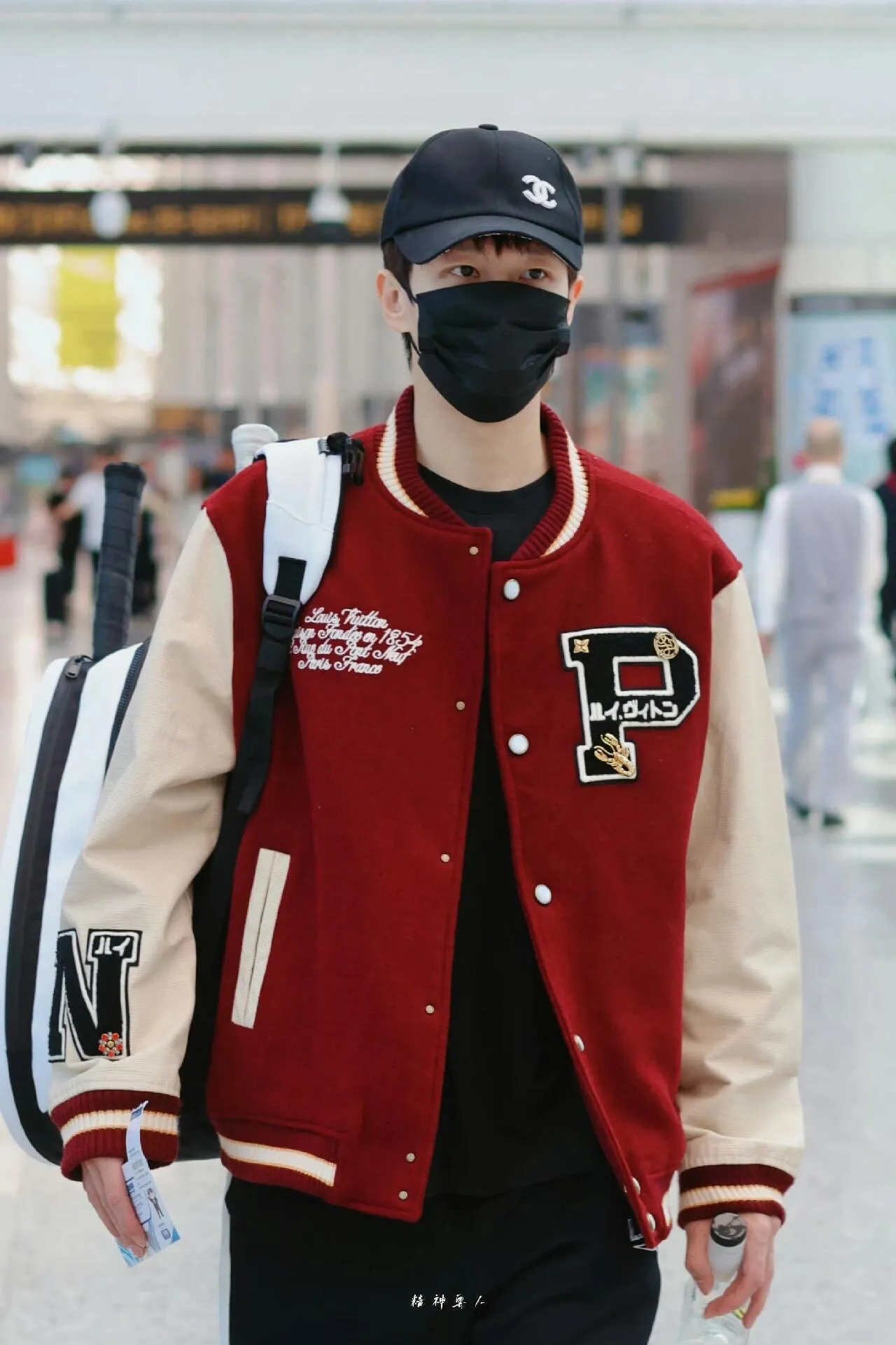 Louis Vuitton/Louis Vuitton embroidered letter logo baseball jacket